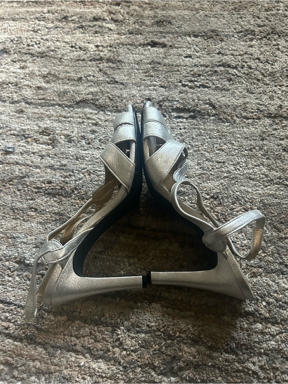 Women's Silver Strappy Dress Heels - Unbranded - Picture 4 of 5